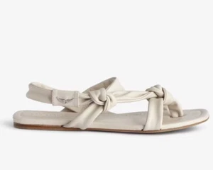 Zadig & Voltaire FORGET ME KNOT  Lambskin SANDALS Us 9 Cream - Picture 1 of 10
