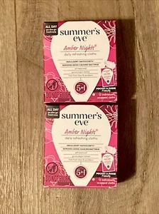 2 Pack Summer's Eve Amber Nights Daily Feminine Wipes, pH Balanced, 16 Ct Each - Picture 1 of 3
