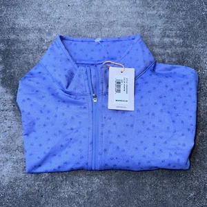 Peter Millar Golf Pullover Crown Sport Carts Print 1/4 Zip Men’s L Blue NWT $135 - Picture 1 of 12