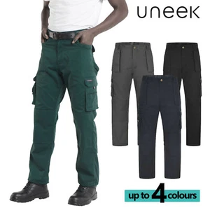 Uneek Super Pro Premium Mens Work Trousers HEAVY DUTY Industrial Safety Wear - Picture 1 of 10