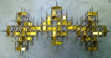 Large Ron Schmidt Brutalist Metal Wall Sculpture