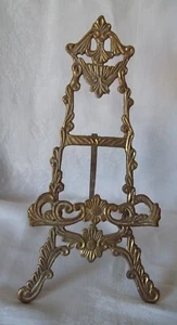VINTAGE 14” X 6” X 1” ORNATE BRASS PICTURE , PLATE OR BOOK EASEL STAND HOLDER - Picture 1 of 6