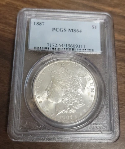 1887  Morgan Silver Dollar - PCGS MS64 Cover