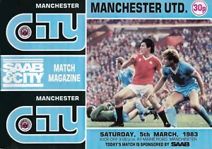 Manchester City V Manchester United 5th March 1983 Division 1 - Picture 1 of 1