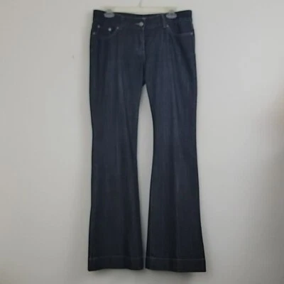 Pantalones de mezclilla halógenos con fondo de campana azul 8 Foto 1 de 4