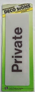 HY-KO PRIVATE Decorative Self Adhesive Door Sign Wall Plaque BR-D-8 sizes 9x3in - Picture 1 of 5