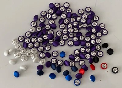 bundle 142pcs sew on satin buttons Dress sewing Round shape satin buttons 1cm - Image 1 of 4