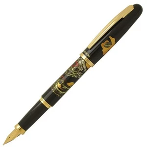 Platinum Fountain Pen Dragon Japanese Lacquer Makie Nib/M SS 140mm NWB - Picture 1 of 4