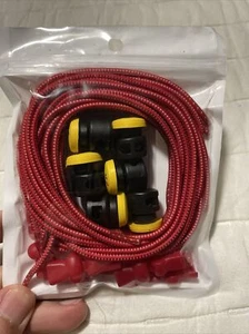 3 Pair No Tie Shoelaces Red - Bild 1 von 2