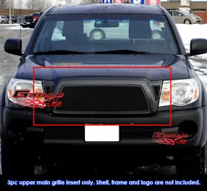 Fits 2005-2010 Toyota Tacoma Main Upper Stainless Black Mesh Grille Insert - Foto 1 di 2