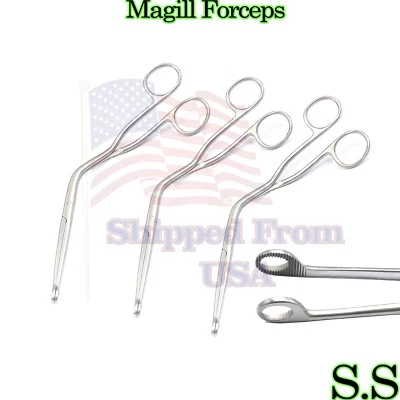 3 Magill Forceps 6" EMT Anesthesia Surgical Instruments - Image 1 of 3