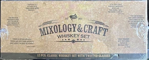 Mixology & Craft Whiskey 12 Piece Set, Classic Whiskey Set with Twisted Glass - Picture 1 of 9