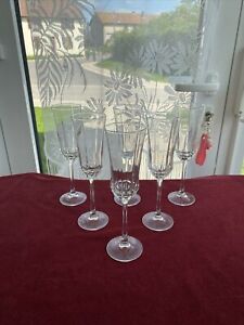 6 flûtes à Champagne cristal d'Arques Luminarc modèle OCTIME (2 lots disponibles