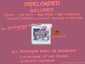 Pokemon Y TUTTI I 721 Pokemon Living Dex lucido o non shiny tutti gli oggetti e denaro 3DS - Foto 1 di 10