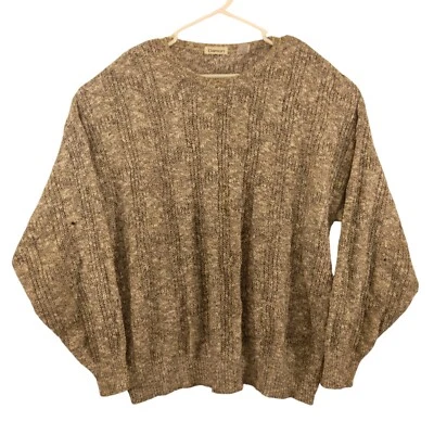 Damon 复古毛衣男式 XL 大号灰色美国制造棉质丙烯酸长袖 — 第 1/4 张图片