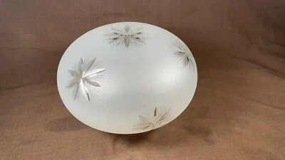 Винтажная антикварная матовая стеклянная лампа потолочный свет абажур глобус ар-деко MCM - Изображение 1 из 4