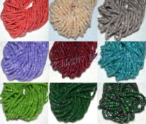 Cuentas sueltas de ábaco rondelle de piedras preciosas multicolores facetadas naturales de 2x4 mm 15 pulgadas - Imagen 1 de 55