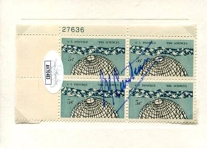 Sello autógrafo firmado por Jacques Cousteau Oceanógrafo Inventor Open SCUBA JSA - Imagen 1 de 2