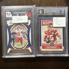 2020-21 PATRICK MAHOMES LEGACY 15/50 Record Book & Flashback Blue 2x Graded Lot