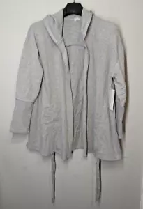 NWT Sportelle Gray Hooded Oversized Open Front Cardigan Size Large - Picture 1 of 5
