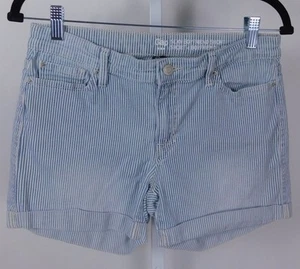 Gap Sexy Boyfriend Striped Denim Shorts Womens Sz 2 Blue Casual - Picture 1 of 11