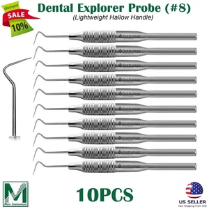10 piezas Sonda dental #8 Explorer instrumentos de dentadura de doble extremo grado alemán - Imagen 1 de 3