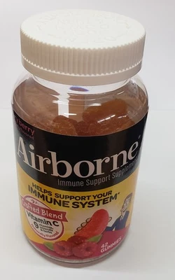 Airborne Very Berry Flavored 42 Gummies-750mg of Vitamin C and Minerals 02/2026 - Image 1 of 4