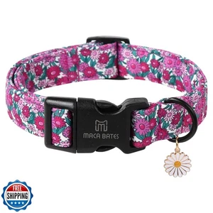 Maca Bates Frühling lila Blumen Hundehalsband für Hunde mit hübschem Gänseblümchen Anhänger a - Bild 1 von 5