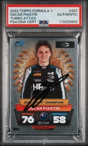OSCAR PIASTRI SIGNED F1 TOPPS ATTAX 2021 F2 CHAMPION 2022 PSA AUTHENTIC - Picture 1 of 2