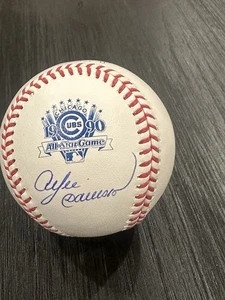 Andre Dawson Cubs firmato OML 1990 All Star Baseball autografato BAS Witness HOF - Foto 1 di 2