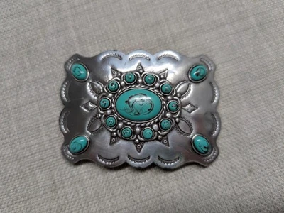 vintage style NATIVE AMERICAN navajo indian SOUTHWESTERN replica belt buckle - Image 1 of 4
