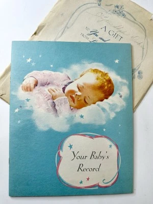 🟢Libro de discos de bebé de colección primera edición primer momento de Nestlé Co. 1942 PB nuevo en blanco Foto 1 de 4