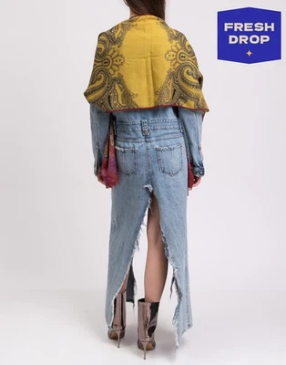 PVP €255 ETRO Cachemira y Seda Rectángulo Bufanda Bordes Deshilachados Hecha en Italia Foto 1 de 4