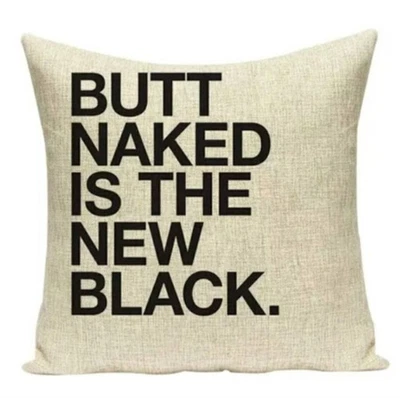 Butt Naked это новая черная наволочка 18x18 дизайн декор Mancave США ГРУЗООТПРАВИТЕЛЬ - Изображение 1 из 4