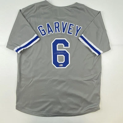 Autographed/Signed STEVE GARVEY Los Angeles Grey Baseball Jersey Beckett BAS COA - Image 1 of 4