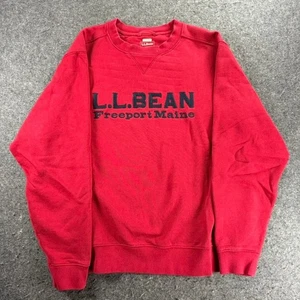 L.L. Bean Freeport Maine Crewneck Sweatshirt Red M Regular Cotton Polyester - Picture 1 of 9