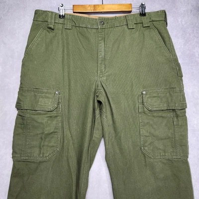 Pantalones cargo de lona gruesa verde 40x32 Duluth Trading para hombre ropa de trabajo resistente Foto 1 de 4