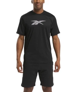 Reebok Men Regular fit Short Sleeve Graphic T-Shirt Shirt Medium Black Solid - Picture 1 of 2