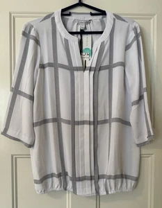 NEW 41 Hawthorn Stitch Fix Juanis Pleat Gathering Hem Blouse Size Small - Picture 1 of 5