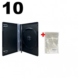 10 estuches DVD negros triples de 3 discos estándar y 100 bolsas OPP - Imagen 1 de 7