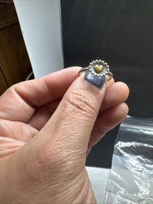 James Avery Sterling Silver & Bronze Heart Ring Size 5.25 - Image 1 of 4