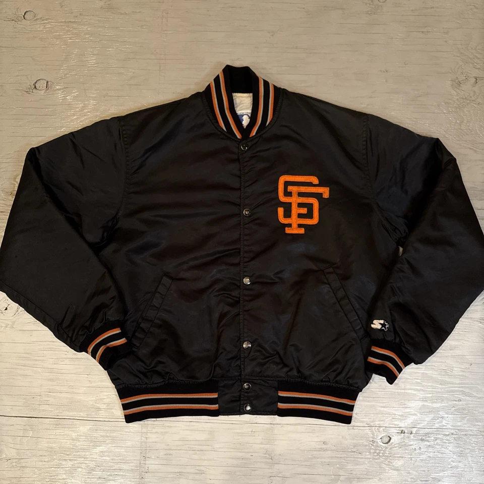 Vintage 90s MLB Starter San Francisco SF Giants Satin Baseball Jacket Sz Large - Image 1 of 4