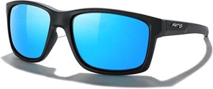 MERRY'S Sports Polarized Matte Black Frame/Blue Mirror Lens  - Picture 1 of 6