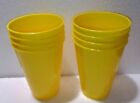 8 pc Vintage PackerWare Yellow Plastic 4 1/2? Tall Cup 14 ounce Tumblers   