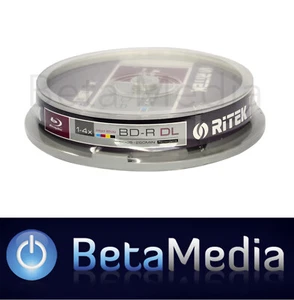 10 x Ritek Blu-ray BD-R 4x 50GB inkjet printable - High Capacity Blu ray Discs - Picture 1 of 3