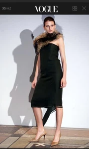 Lanvin Runway 2002 Alber Elbaz Minimalist Black Silk Chiffon Layers Corset Dress - Picture 1 of 12