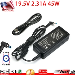 45W 19.5V 2.31A Laptop Charger Power Adapter for HP 15, 14 Series Blue Tip - Picture 1 of 11