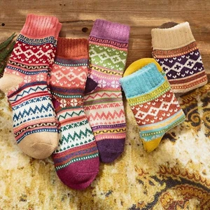 Calcetines de lana para mujer 3 pares de calcetines térmicos cálidos acogedores noruegos calcetines de lana merino - Imagen 1 de 50