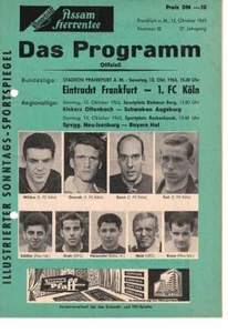 Football programme booklet 63/64 Liga Eintracht Frankfurt - 1st FC Cologne - Picture 1 of 1