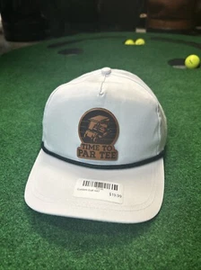 Funny “Par Tee” Custom Leather Patch Golf Hat With Decorative Rope - Picture 1 of 3